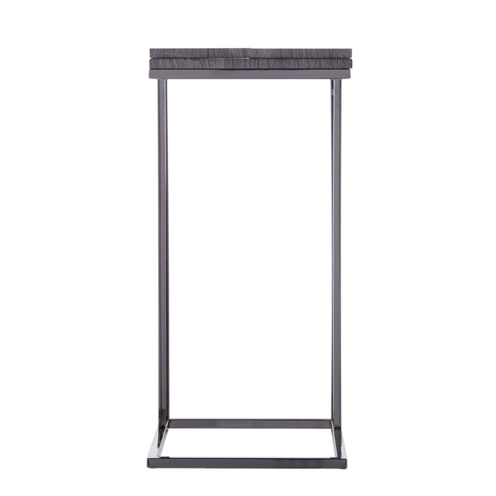 25" Silver And Gray Expandable Rectangular End Table Image 3