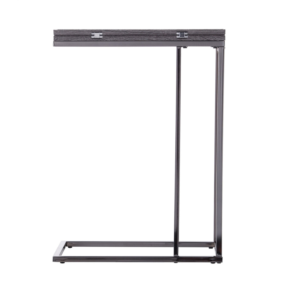 25" Silver And Gray Expandable Rectangular End Table Image 5