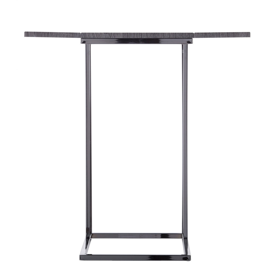 25" Silver And Gray Expandable Rectangular End Table Image 9