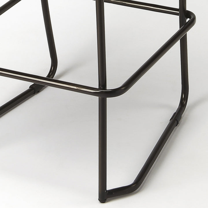 31" Brown And Black Iron Bar Chair Image 3