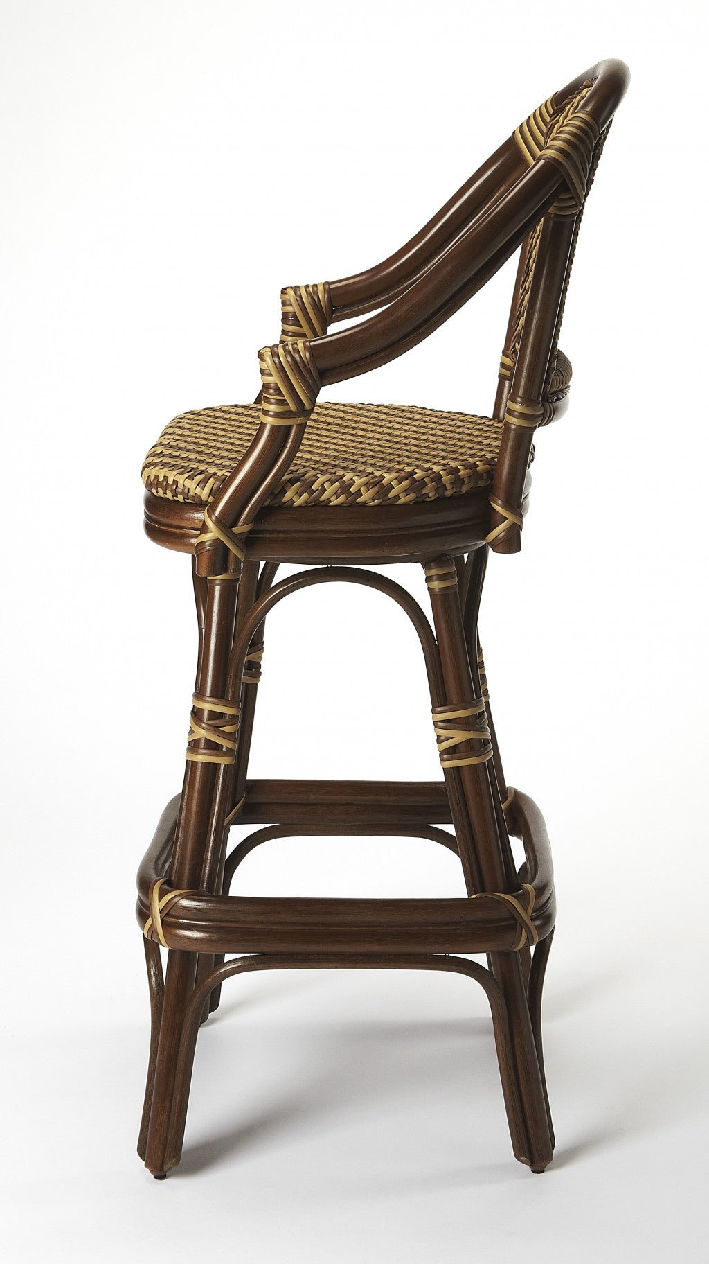 30" Brown Rattan Bar Chair Image 4