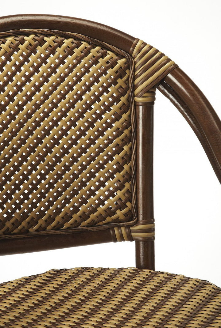 30" Brown Rattan Bar Chair Image 5