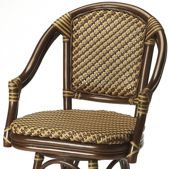 30" Brown Rattan Bar Chair Image 7