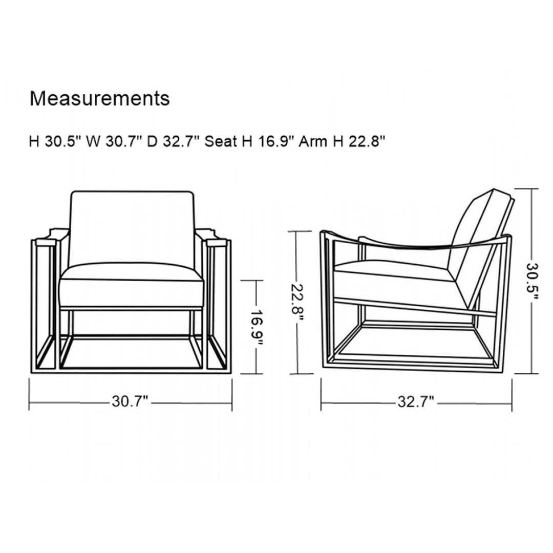 31" White And Gold Faux Leather Lounge Chair Image 2