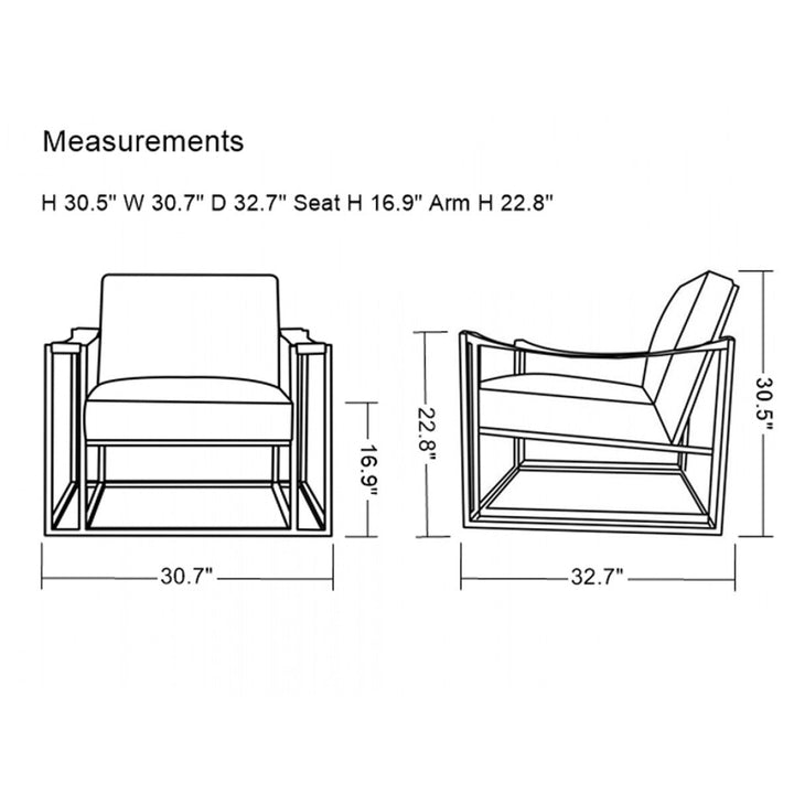 31" White And Gold Faux Leather Lounge Chair Image 2