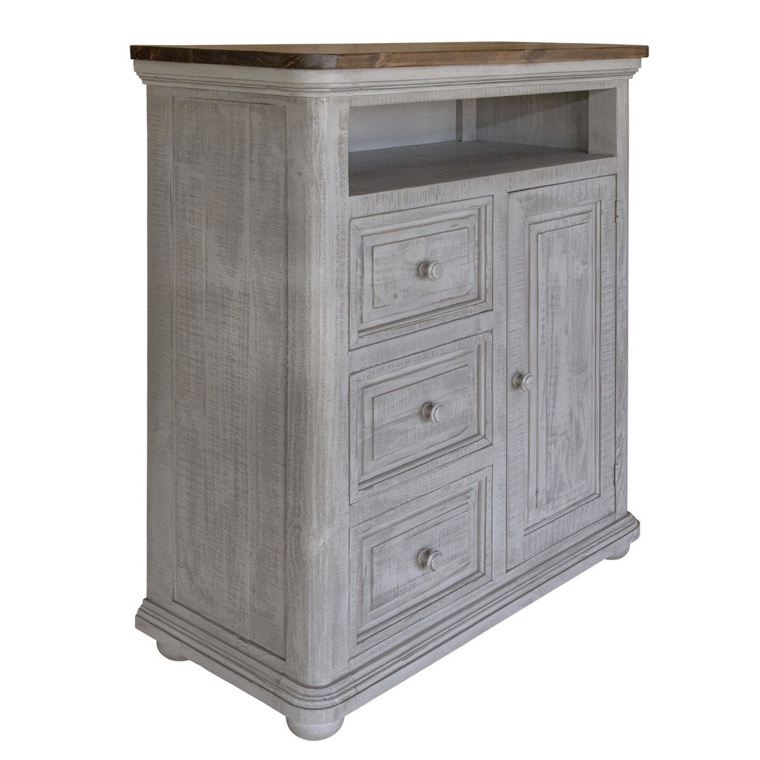 39" Gray Solid Wood Three Drawer Chest Image 1