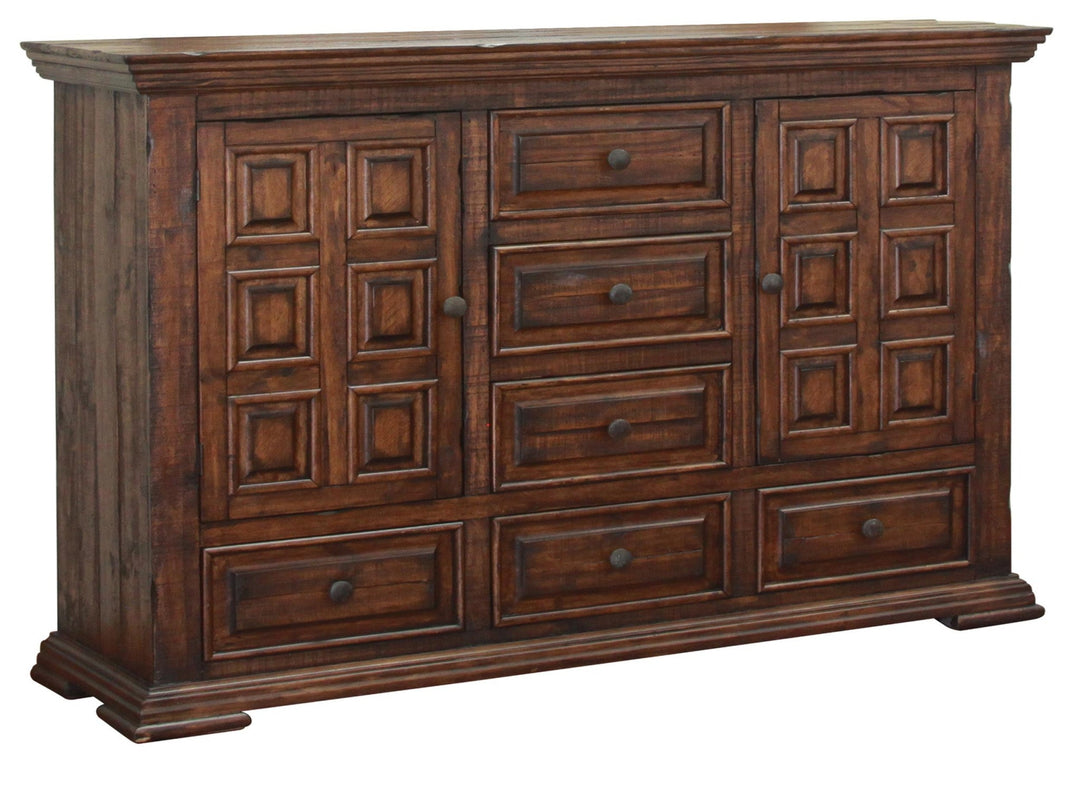 50" Chocolate Solid Wood Six Drawer Triple Dresser Image 1