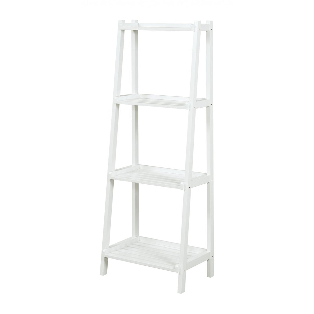 60" Ladder Bookcase With 4 Shelves In White Image 8