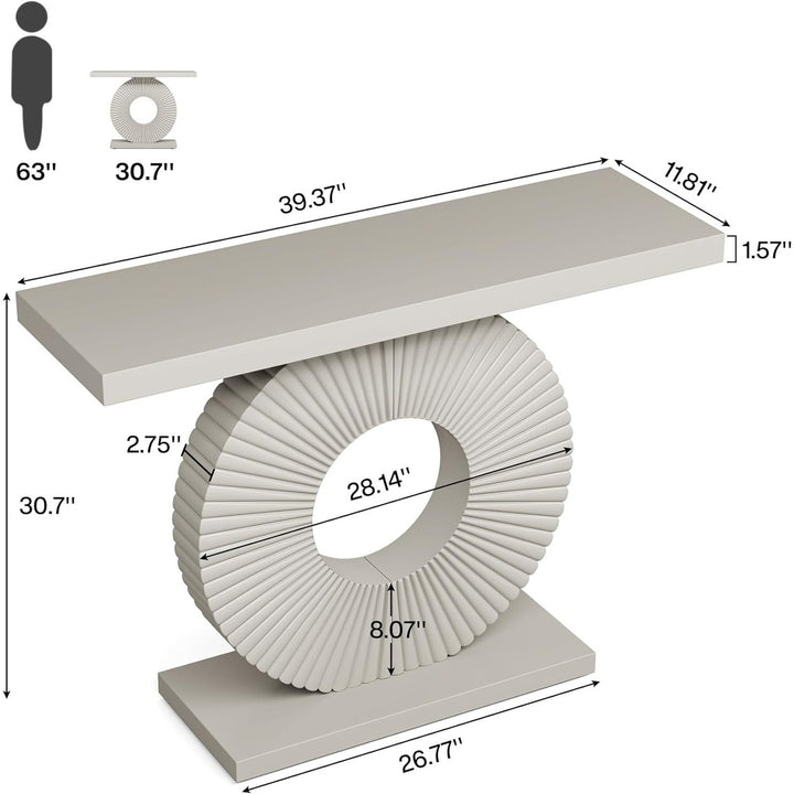 Tribesigns Modern Console Table 40" Wood Grey Entryway Sofa Accent Table Image 6