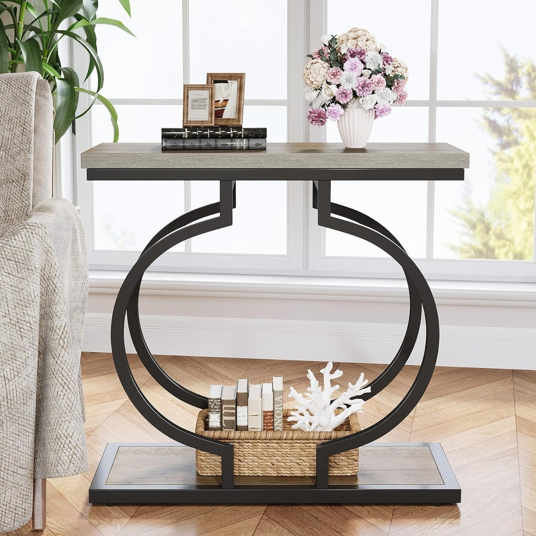 Tribesigns End Table,Wood Sofa Side Table, 2 Tiers End Table, Side Table with Storage Shelve for Living Room Image 4