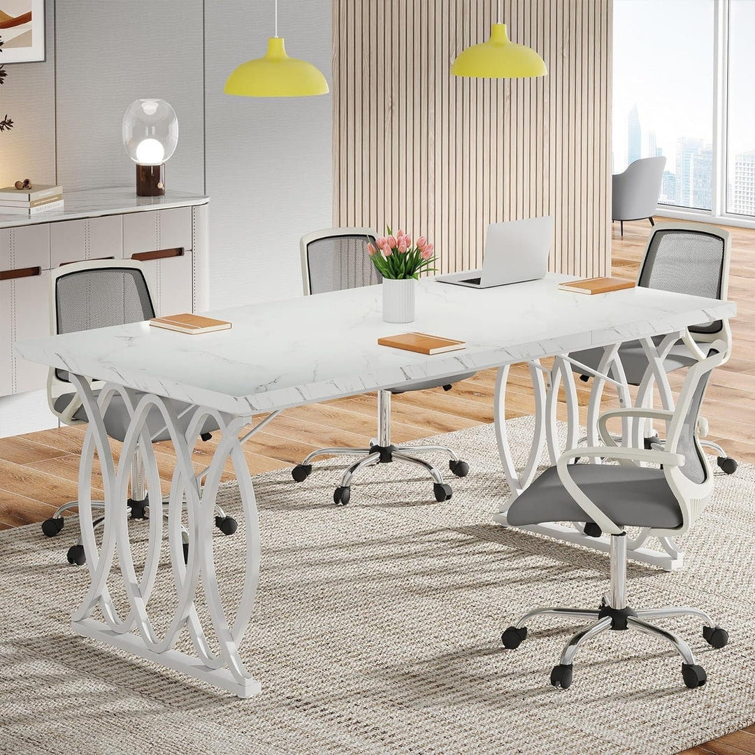 Tribesigns Executive Desk, Large Computer Desk, Modern Office Desk Conference Table Meeting Room Table for Home Office Image 3