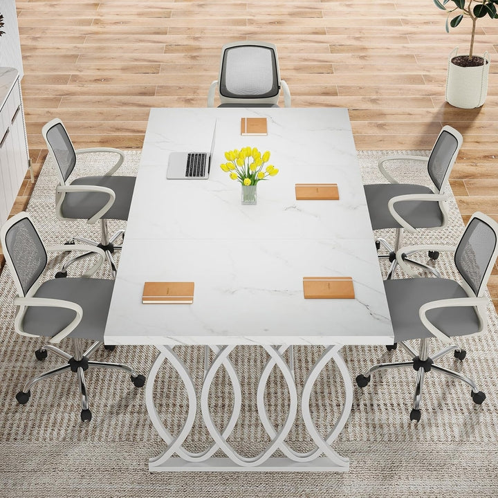 Tribesigns Executive Desk, Large Computer Desk, Modern Office Desk Conference Table Meeting Room Table for Home Office Image 4