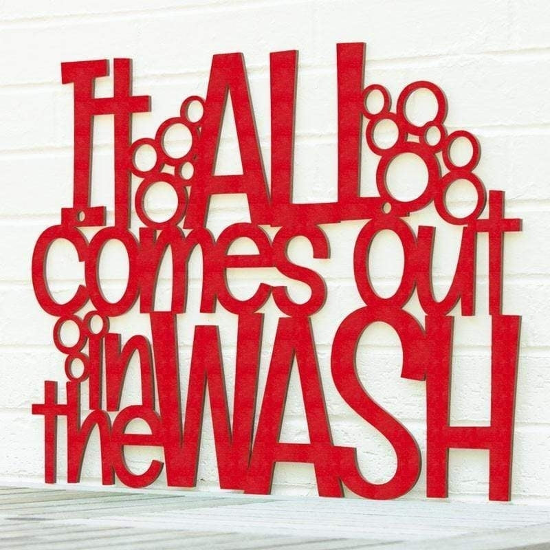 Spunky Fluff It All Comes Out In The Wash Decorative Wall Art Sign 15 Colors Image 4