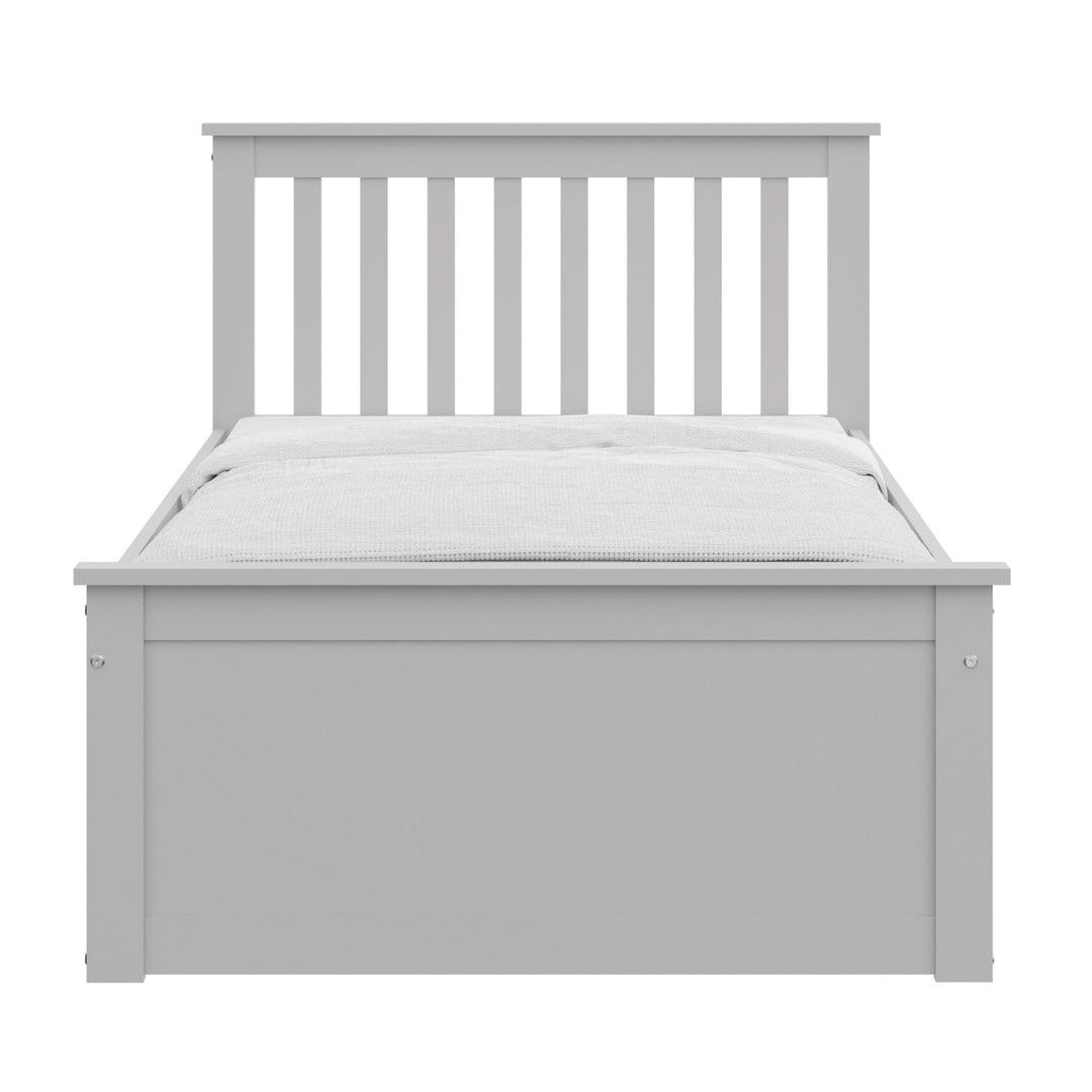 White Solid Wood Twin Bed With Pull Out Trundle Image 1