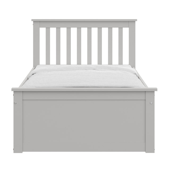 White Solid Wood Twin Bed With Pull Out Trundle Image 1