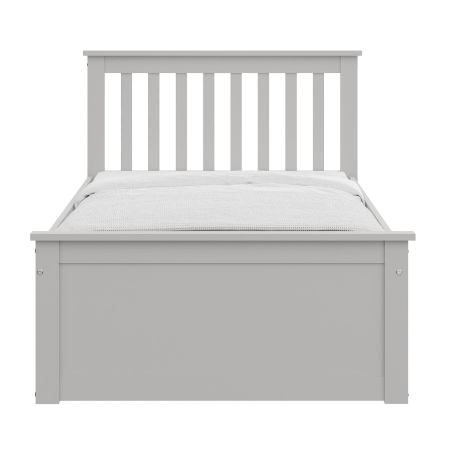 White Solid Wood Twin Bed With Pull Out Trundle Image 1