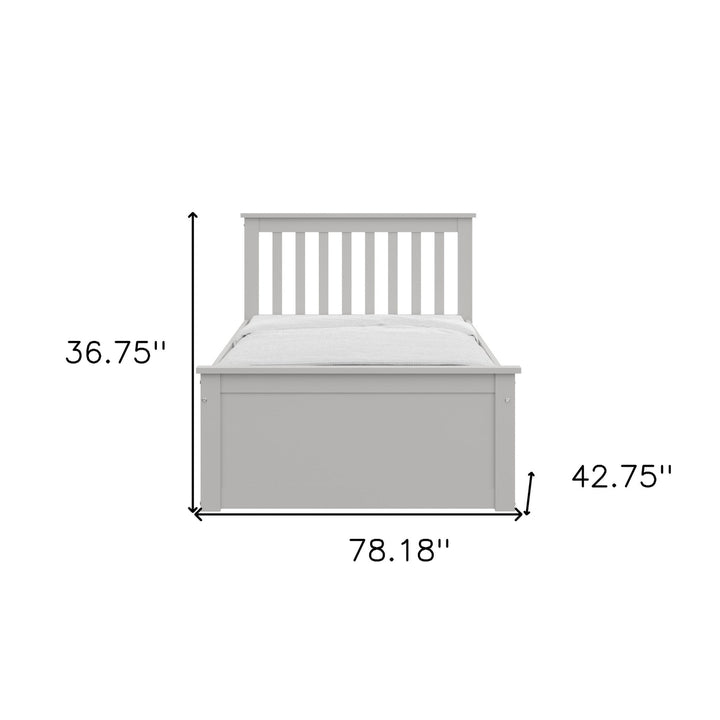 White Solid Wood Twin Bed With Pull Out Trundle Image 4