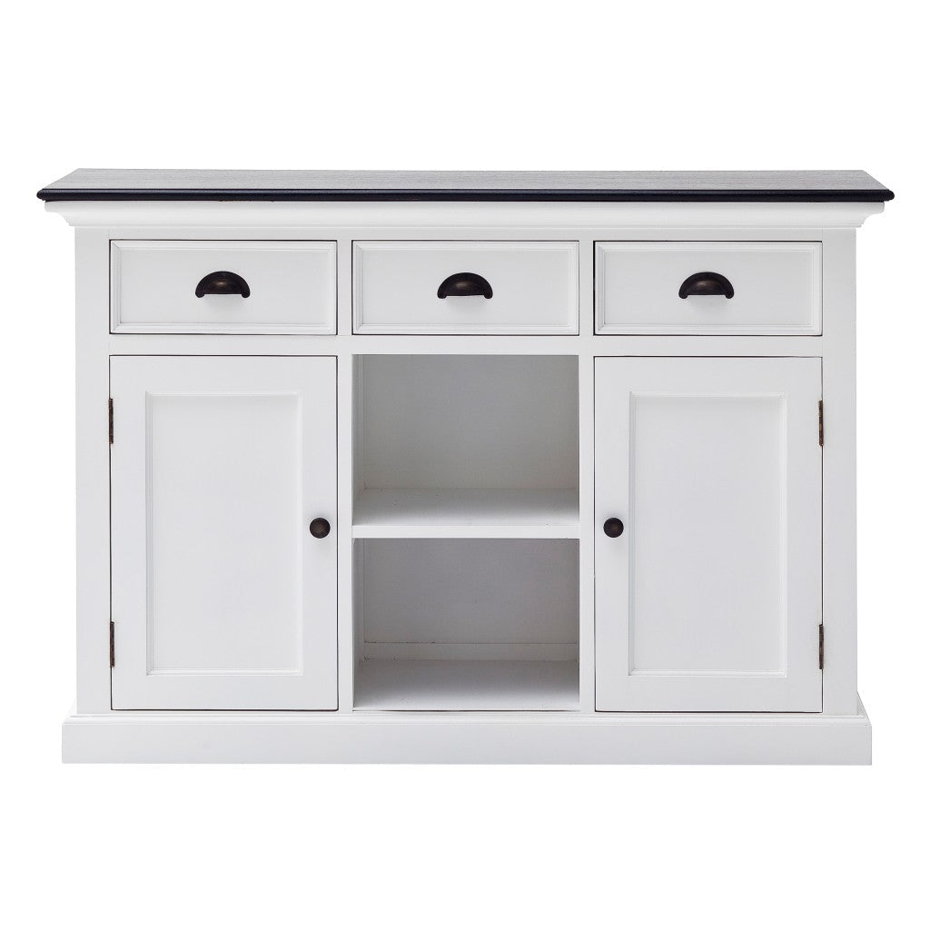 Modern Farmhouse Black And White Large Accent Cabinet Image 1