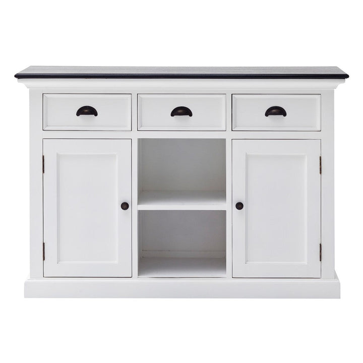 Modern Farmhouse Black And White Large Accent Cabinet Image 1