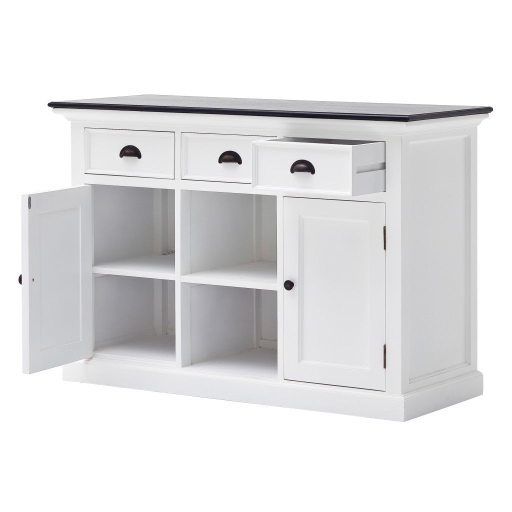 Modern Farmhouse Black And White Large Accent Cabinet Image 2