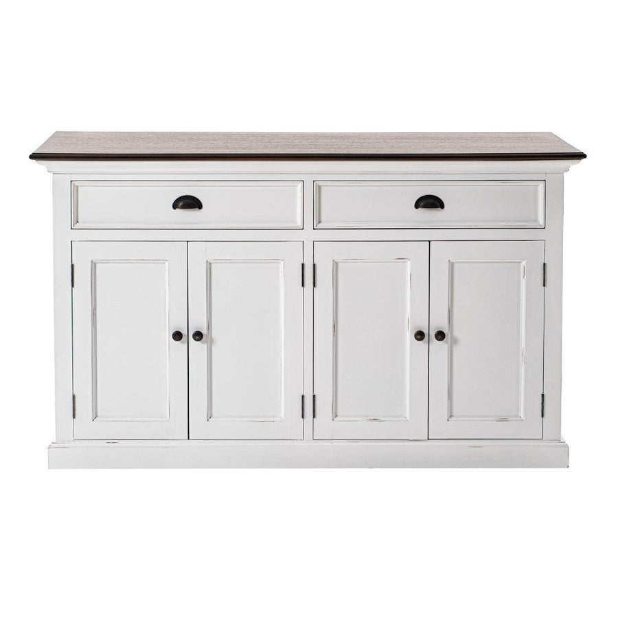 Modern Farmhouse Brown And White Buffet Server Image 1