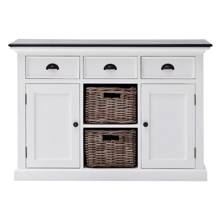 Modern Farmhouse Black And White Large Accent Cabinet Image 5