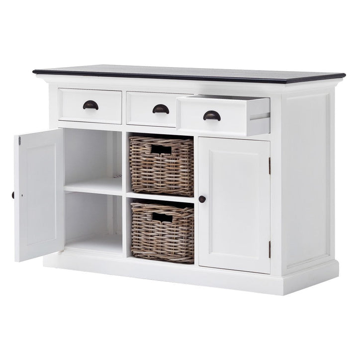 Modern Farmhouse Black And White Large Accent Cabinet Image 6