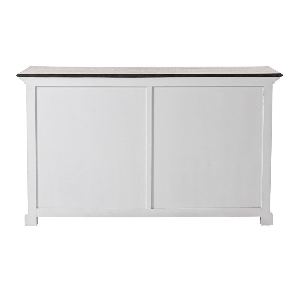 Modern Farmhouse Brown And White Buffet Server Image 4