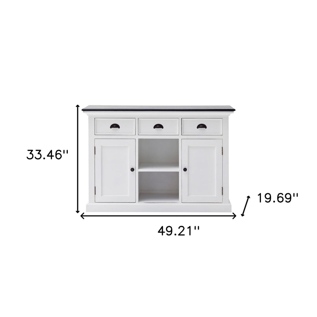 Modern Farmhouse Black And White Large Accent Cabinet Image 7