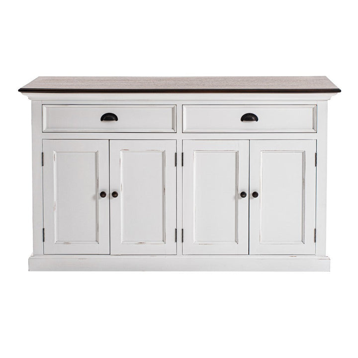 Modern Farmhouse Brown And White Buffet Server Image 7