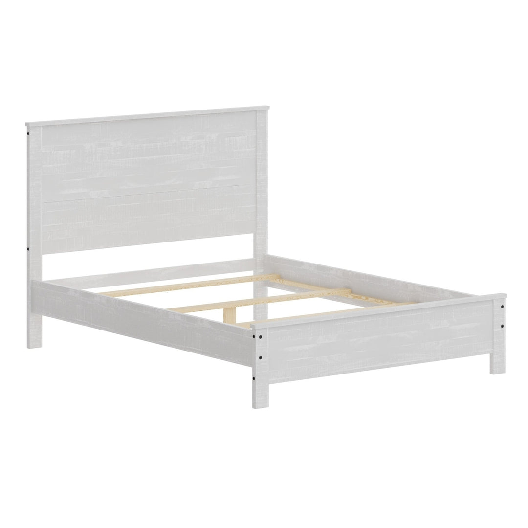 White Solid Wood Twin Bed Frame Image 2