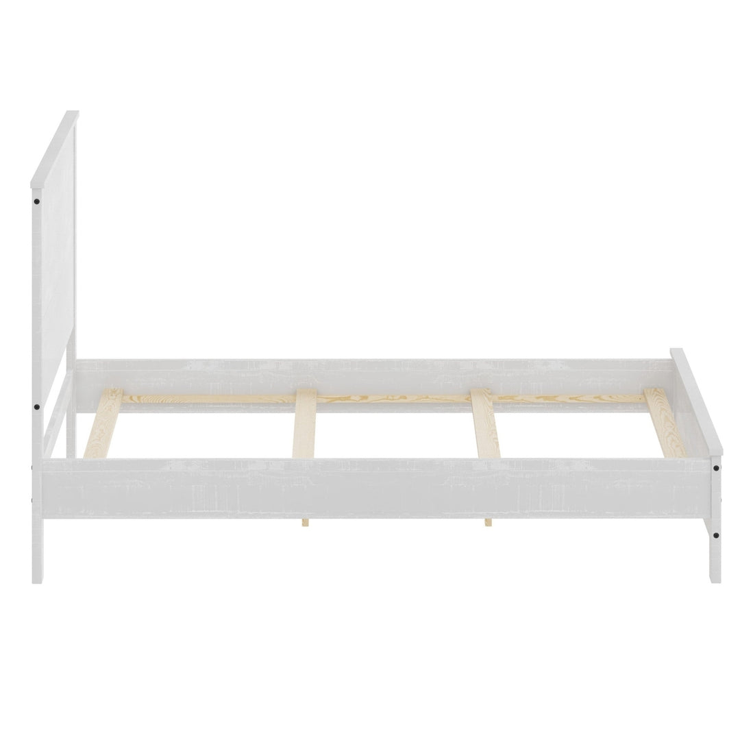 White Solid Wood Twin Bed Frame Image 3