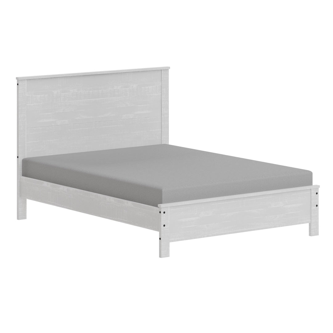 White Solid Wood Twin Bed Frame Image 5