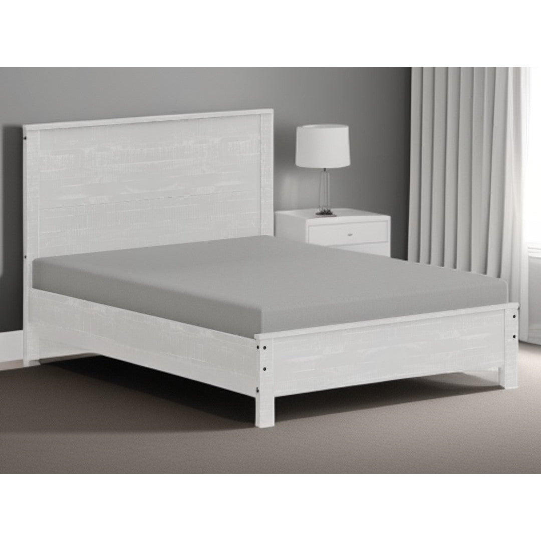 White Solid Wood Twin Bed Frame Image 8