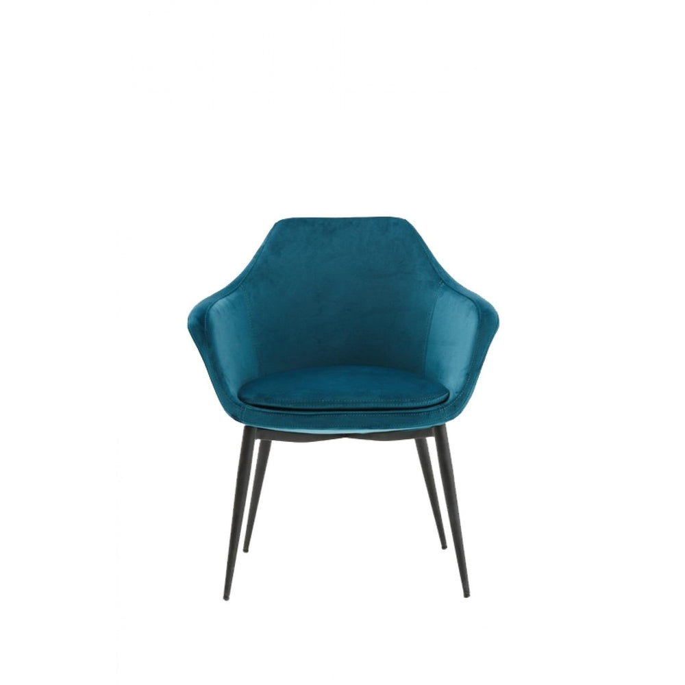 Teal and Black Velvet Dining or Side Chair Image 2