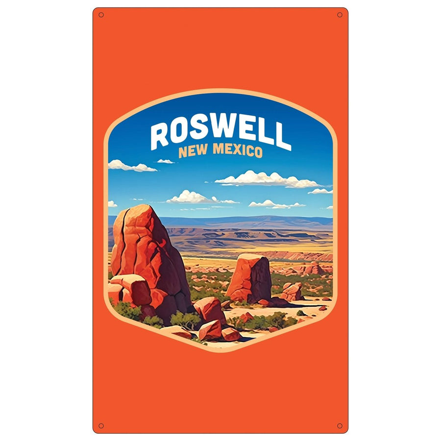 Rowell Mexico Design B Souvenir Metal Sign 9 x 15 Image 1