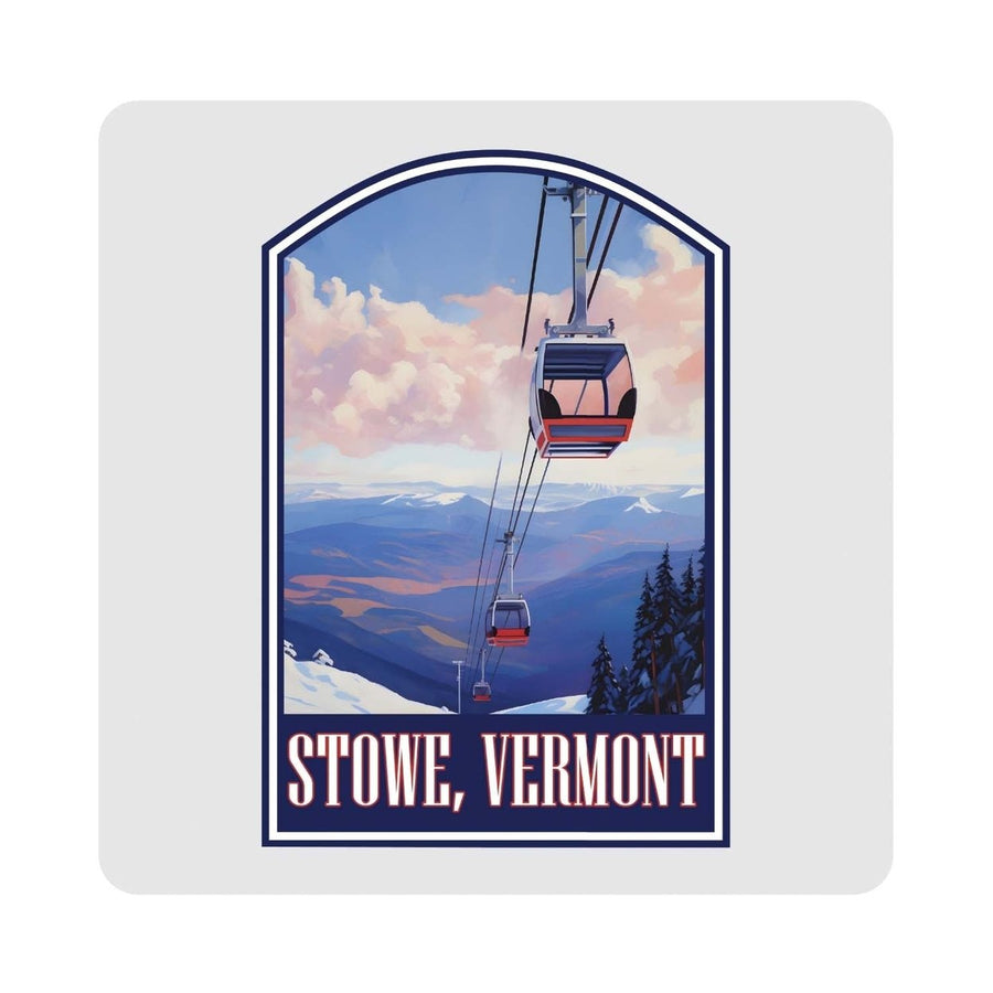 Stowe Mountain Vermont Design B Souvenir 4x4-Inch Coaster Acrylic 4 Pack Image 1