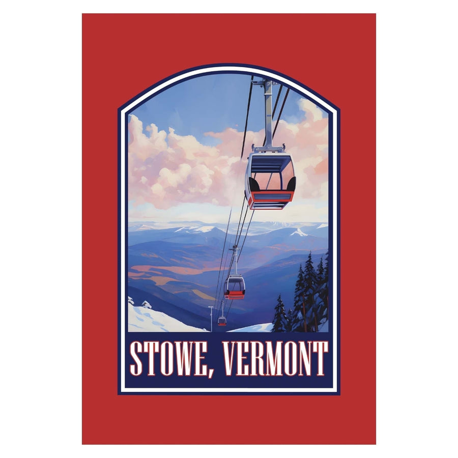 Stowe Mountain Vermont Design B Souvenir Wood sign with frame 5x7 Image 1