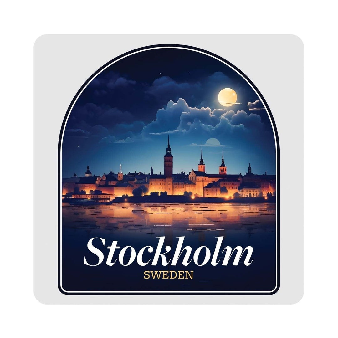 Stockholm Sweden Design B Souvenir 4x4-Inch Coaster Acrylic 4 Pack Image 1