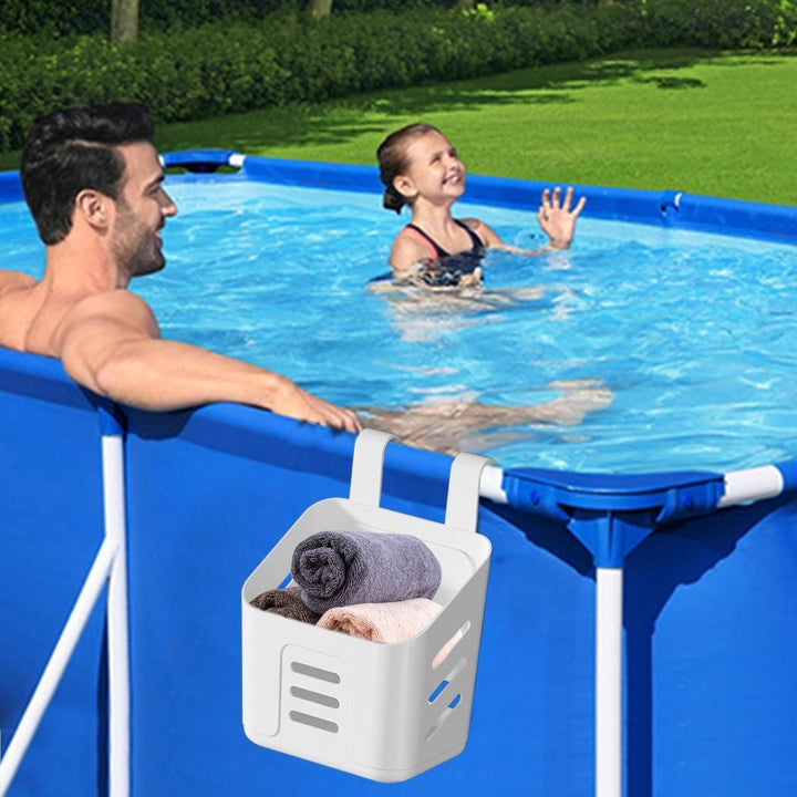 Deals Today Clearance, Storage Basket with Pool Cup Holders, Pool Accessories, Pool Side Storage Basket Set Pool Cup Image 4