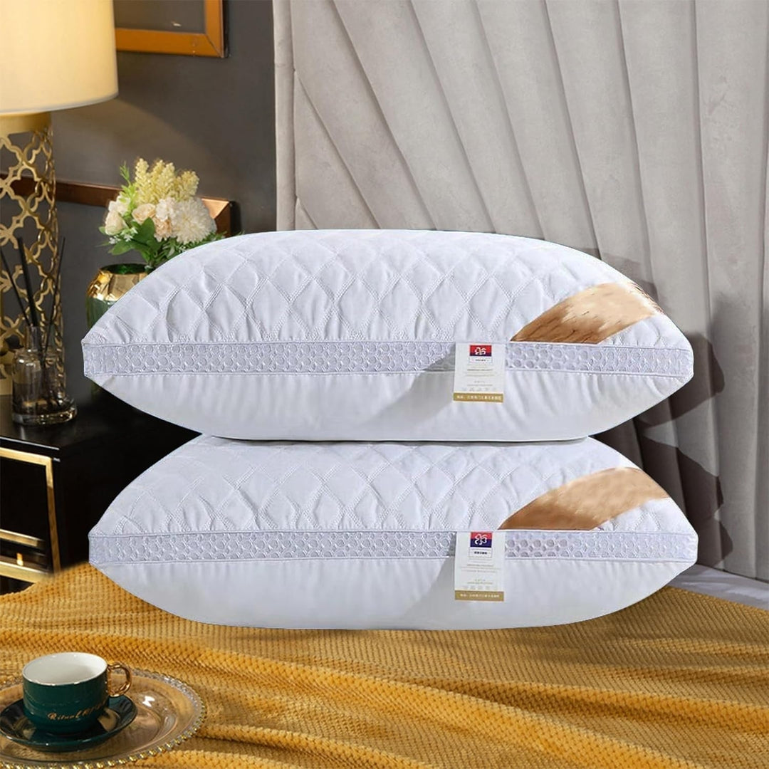 Hotel Pillows, Hotel-Grade Pillow Core, Soft and Supportive Down Bed Pillow, Cool Pillow Soft for Back Side and and Image 1