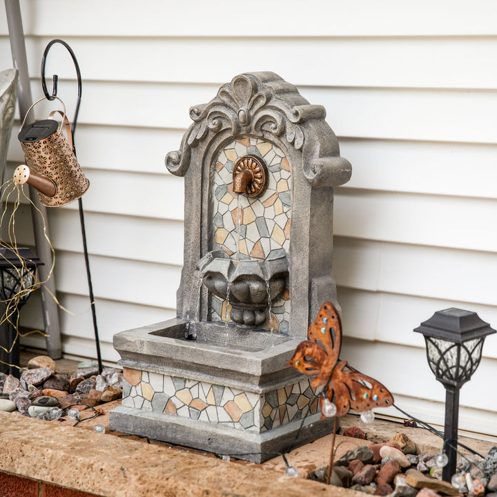 Sunnydaze Enchanting Estate Polyresin Flat Back Outdoor Wall Fountain Image 4