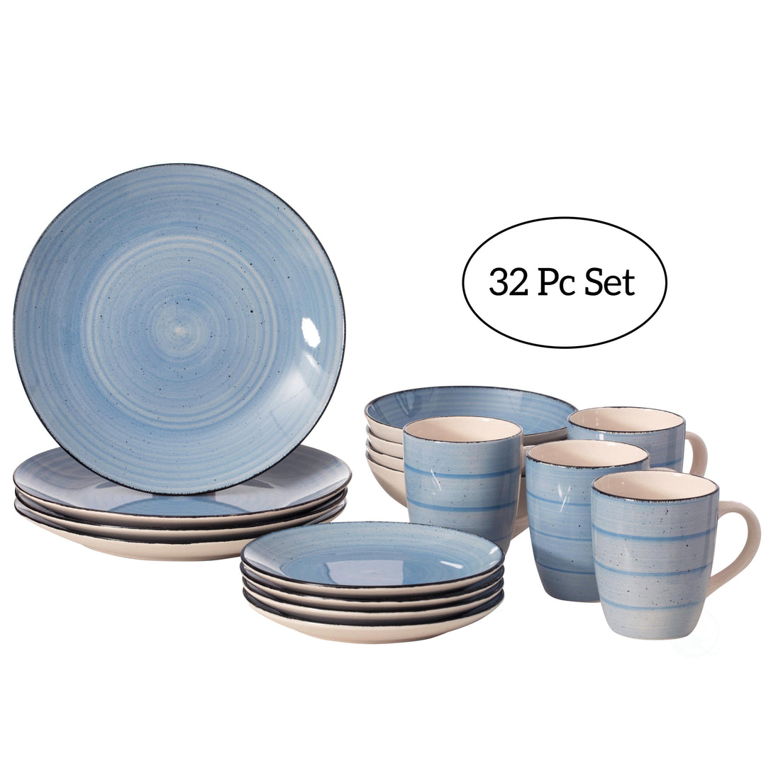 Spin Wash Dinnerware Set 16 Piece Chip Resistant Plates Mugs Bowls for 4 Image 8