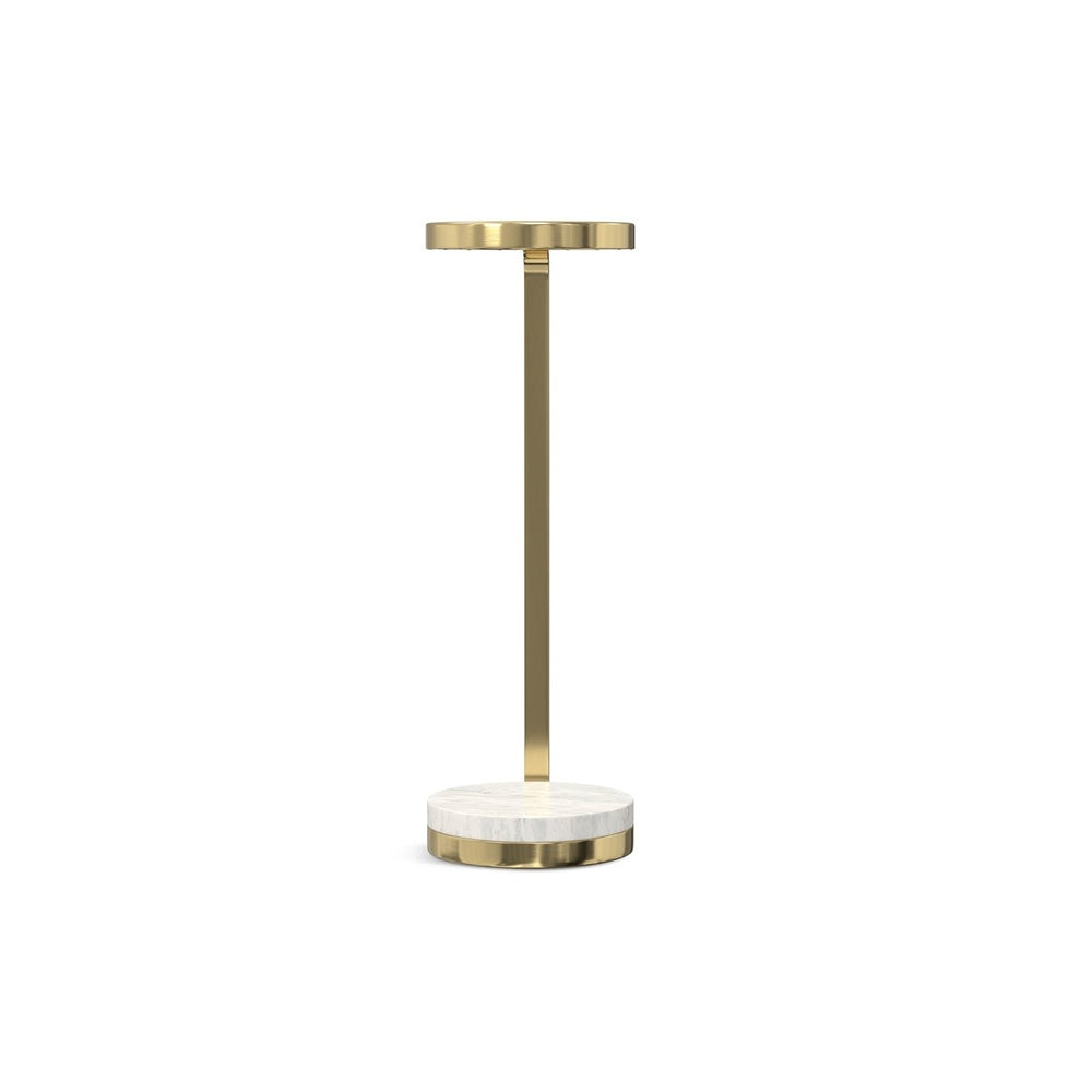 Sylvie Side Table Gold Marble C-Table Small Space Metal Accent Living Room Image 2