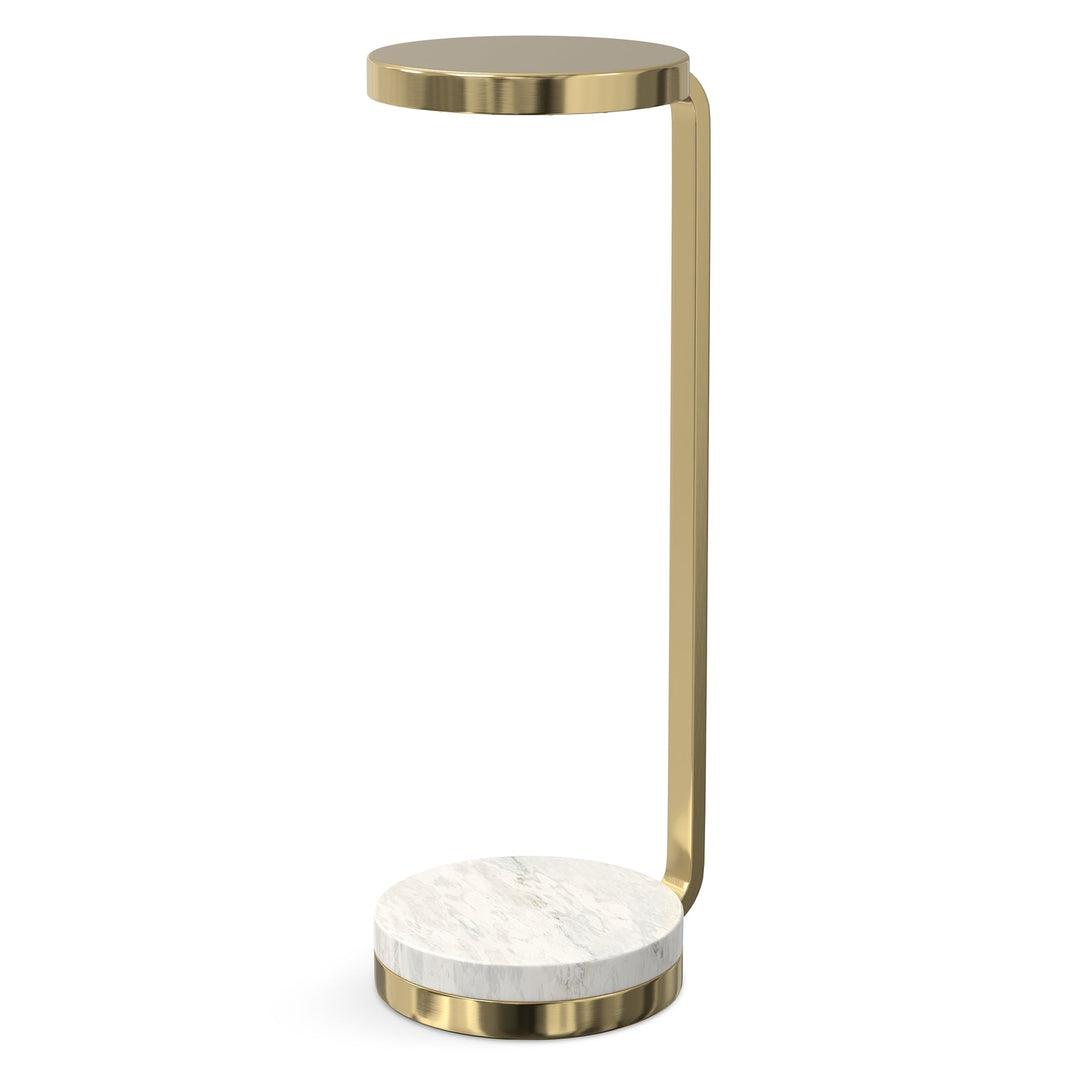 Sylvie Side Table Gold Marble C-Table Small Space Metal Accent Living Room Image 3