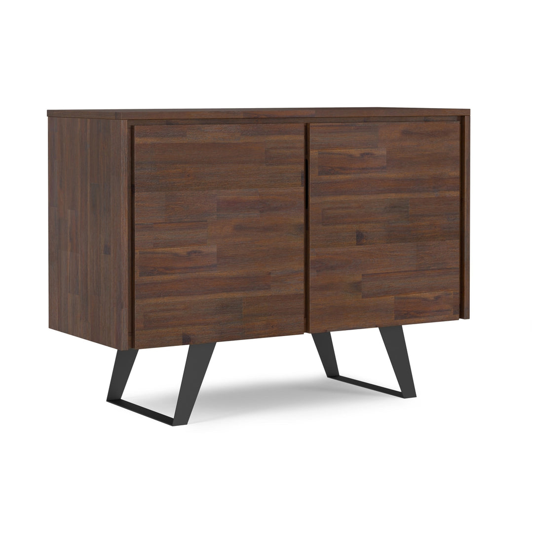 Lowry 2 Door Sideboard Buffet Acacia Hardwood Modern Industrial Charcoal Brown Image 4