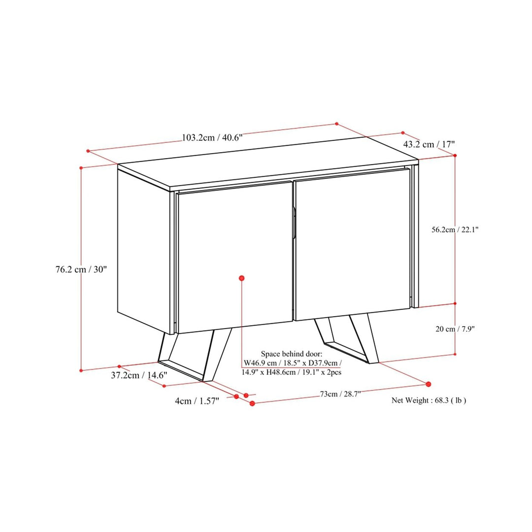 Lowry 2 Door Sideboard Buffet Acacia Hardwood Modern Industrial Charcoal Brown Image 8