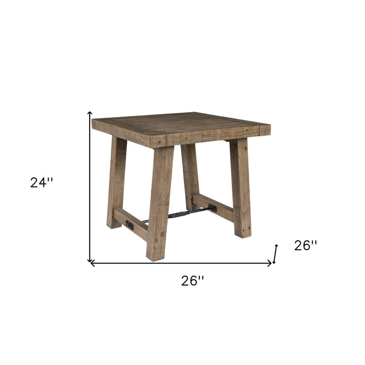 24" Wood Brown Solid Wood End Table Image 6