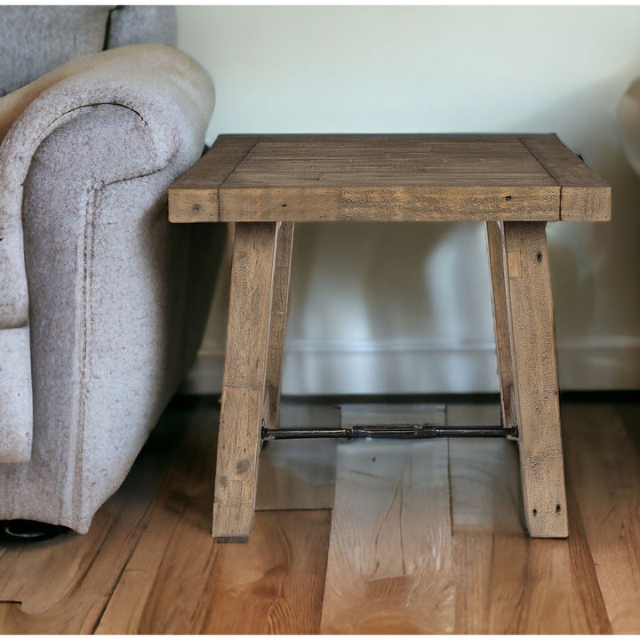 24" Wood Brown Solid Wood End Table Image 7