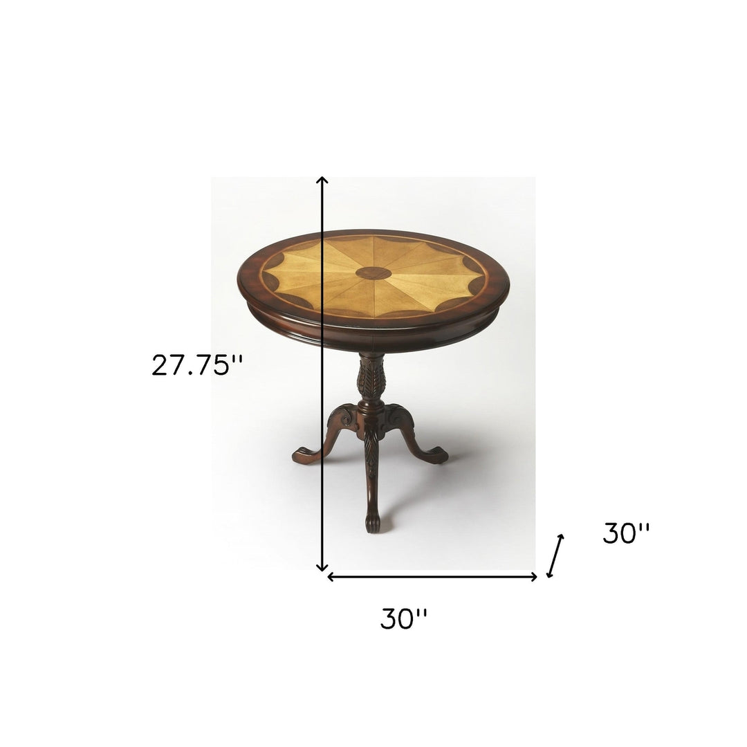 30" Brown Round Coffee Table Image 4